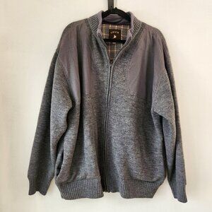 Orvis 100% Wool Full Zip Sweater Bomber Jacket Hiking Outdoors Men's XL